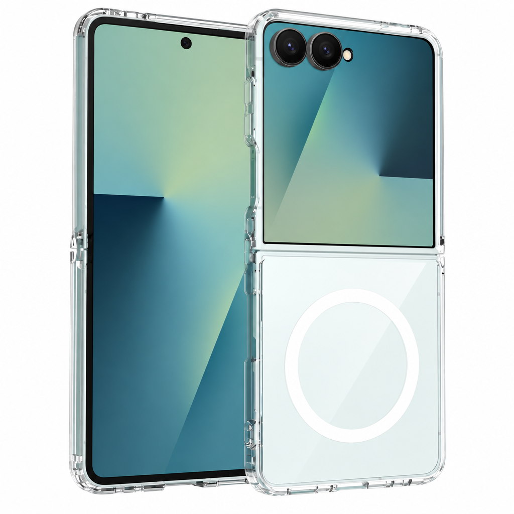 Clear Magnetic Protective Case Compatible with Samsung Galaxy Z Flip and Fold Series, Anti-Fall TPU Transparent Folding Phone Cover