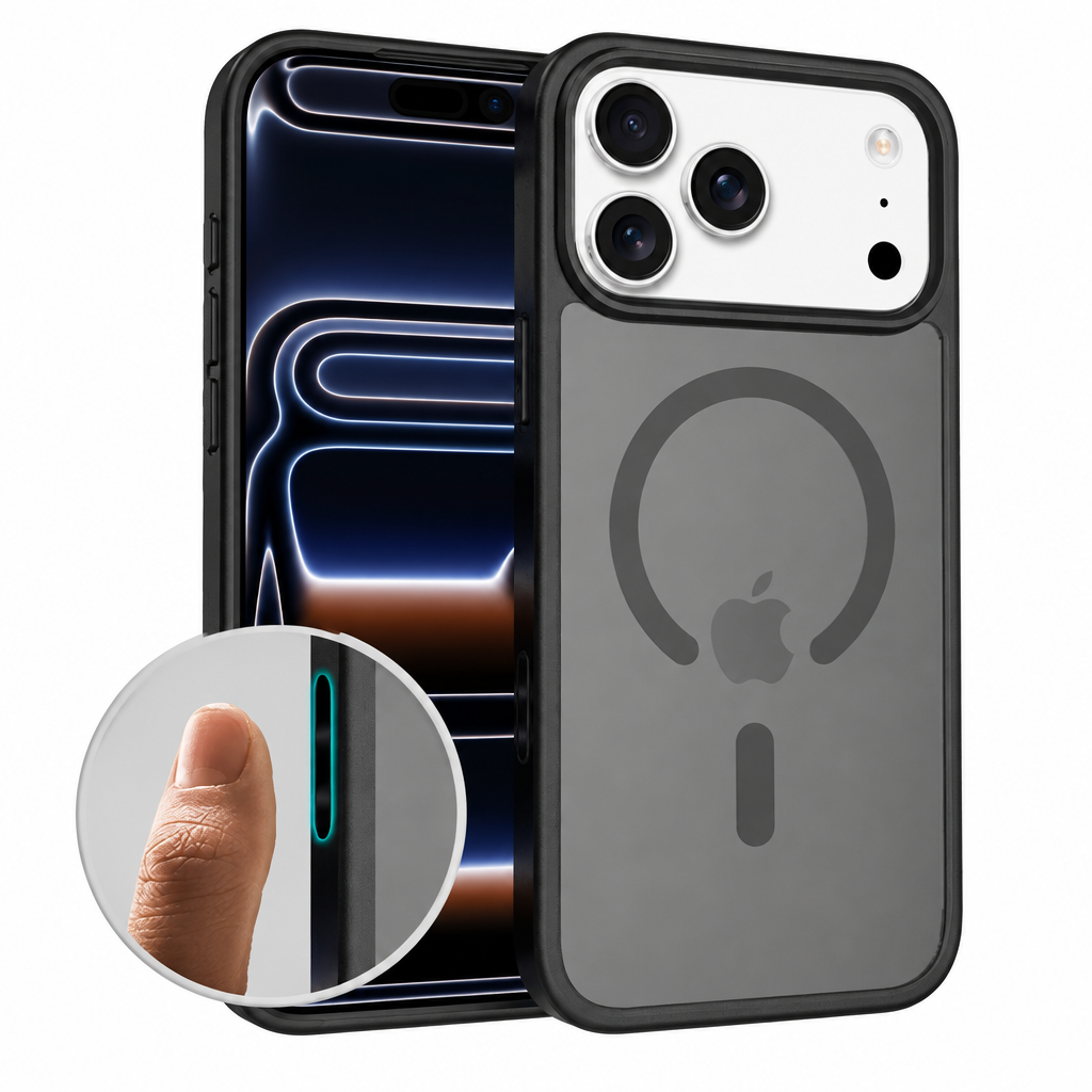 Matte Magnetic Phone Case for iPhone with Skin-Feel Finish and Responsive Two-in-One Buttons - Anti-Fingerprint TPU Protective Cover