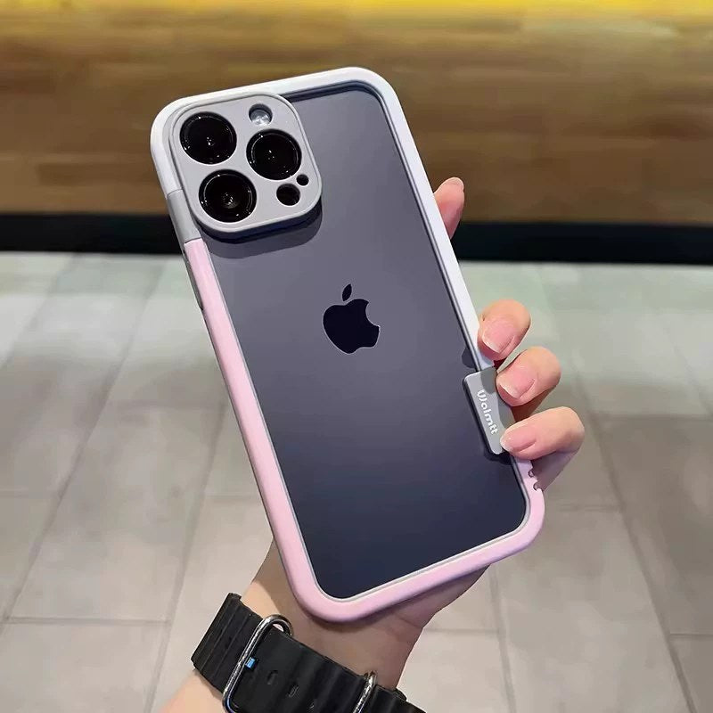 Silicone Contrast-frame Phone Case for iPhone 17/16/15, No-backplate Shockproof 