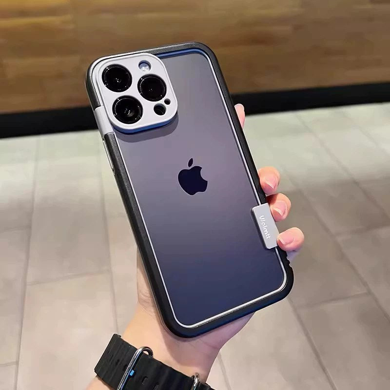 Silicone Contrast-frame Phone Case for iPhone 17/16/15, No-backplate Shockproof 