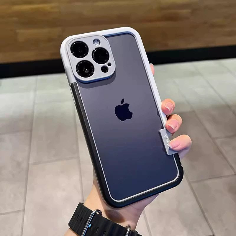 Silicone Contrast-frame Phone Case for iPhone 17/16/15, No-backplate Shockproof 