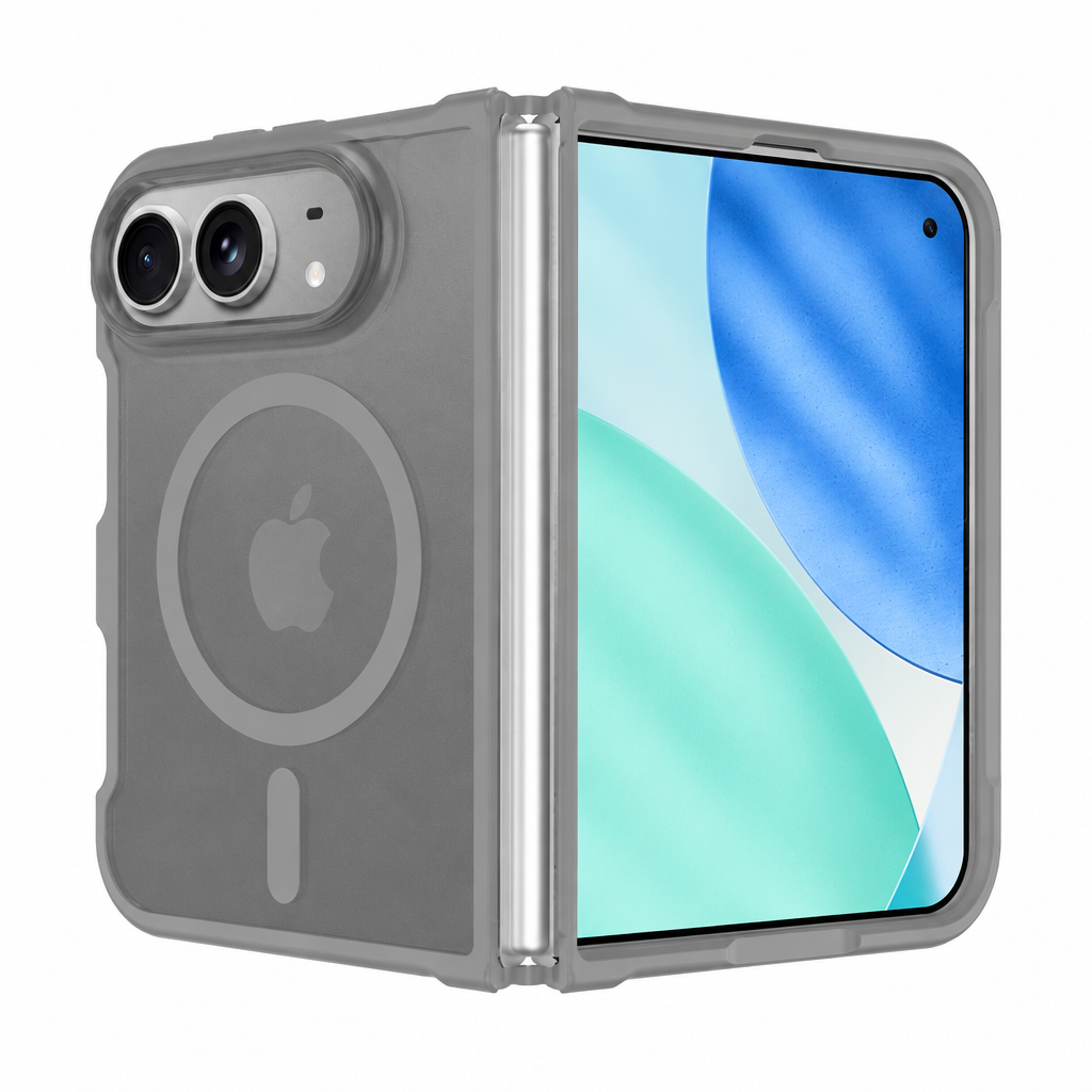Matte Foldable Phone Case Compatible with iPhone 18 Pro, Translucent TPU Anti-Fall Magnetic Cover with Skin-Feel Finish