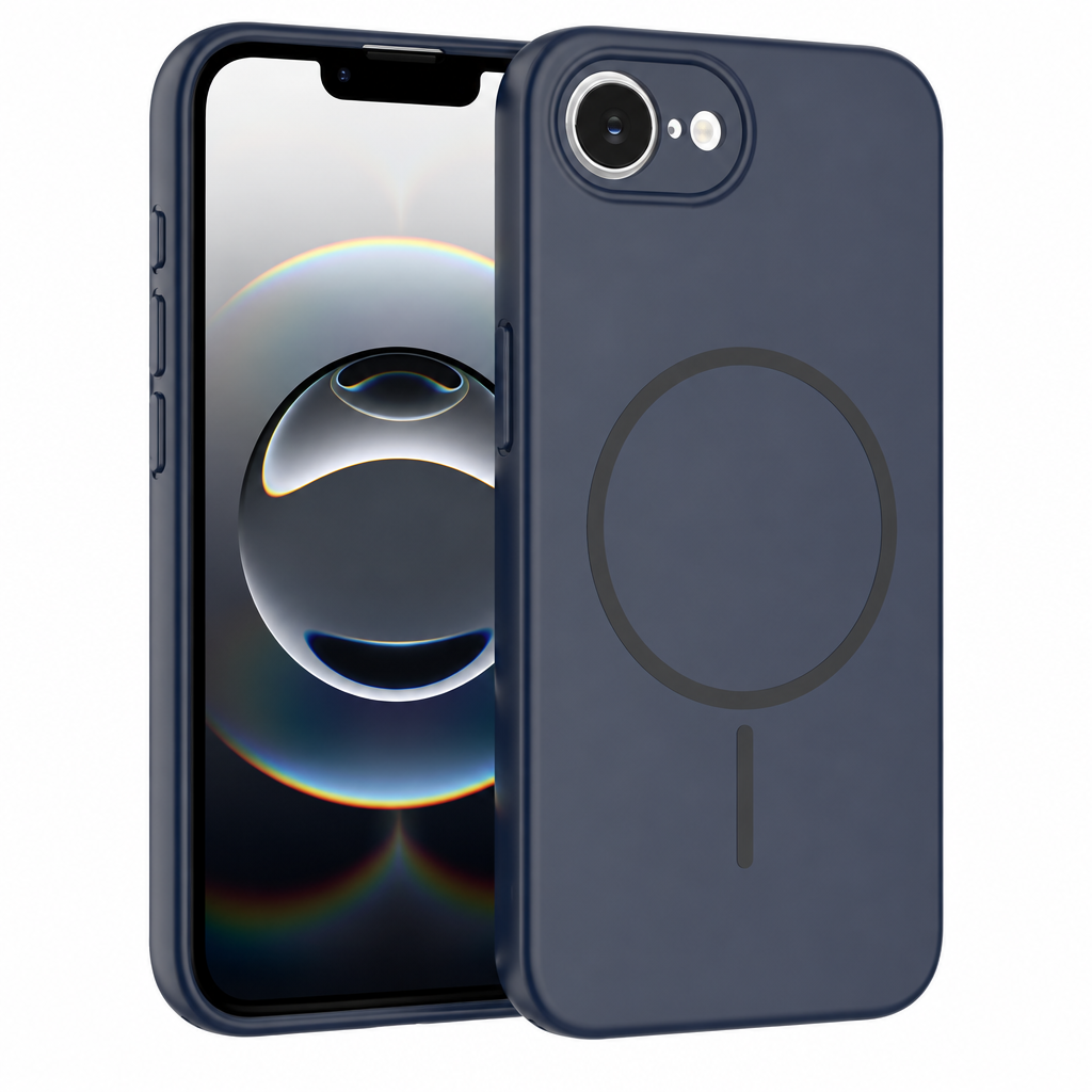 Magnetic Matte Silicone Phone Case with Lanyard Hole, Full-Cover Shockproof Protective Cover Compatible with iPhone 16 / 17 Series