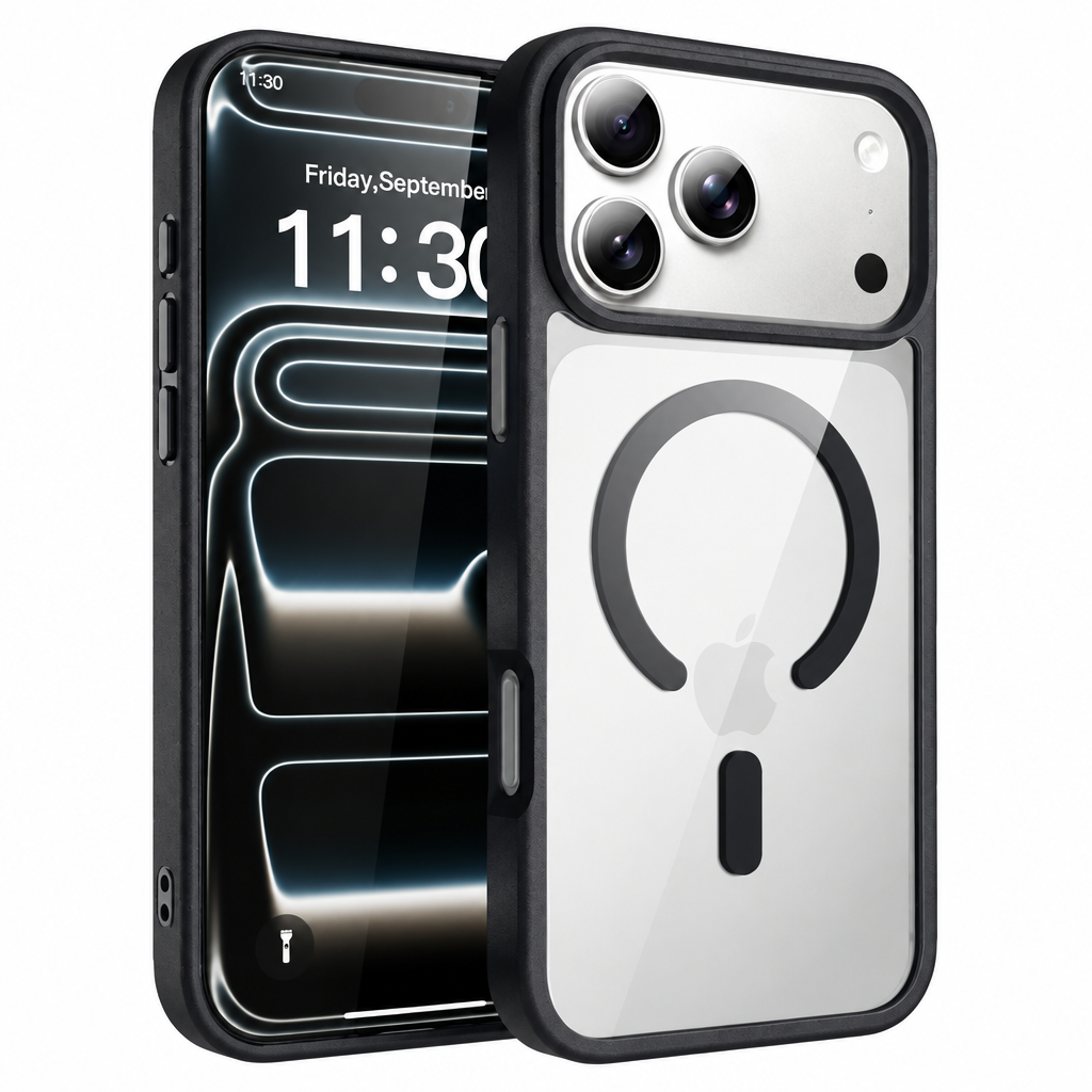 Clear Magnetic Shockproof Phone Case for iPhone 14 Pro Max, Anti-Fall TPU Protective Cover