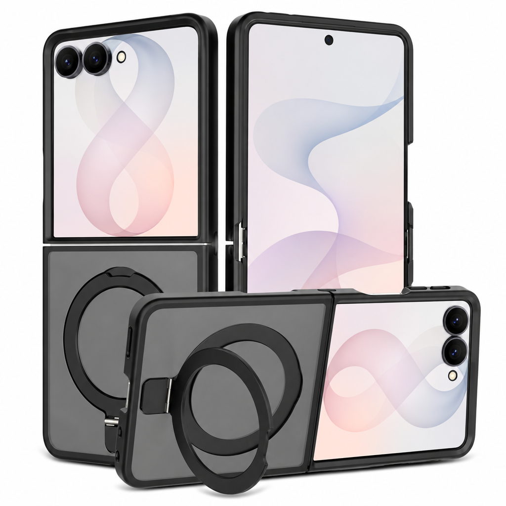Matte Magnetic Foldable Phone Case Compatible with Samsung Galaxy, Anti-Drop TPU Protective Cover