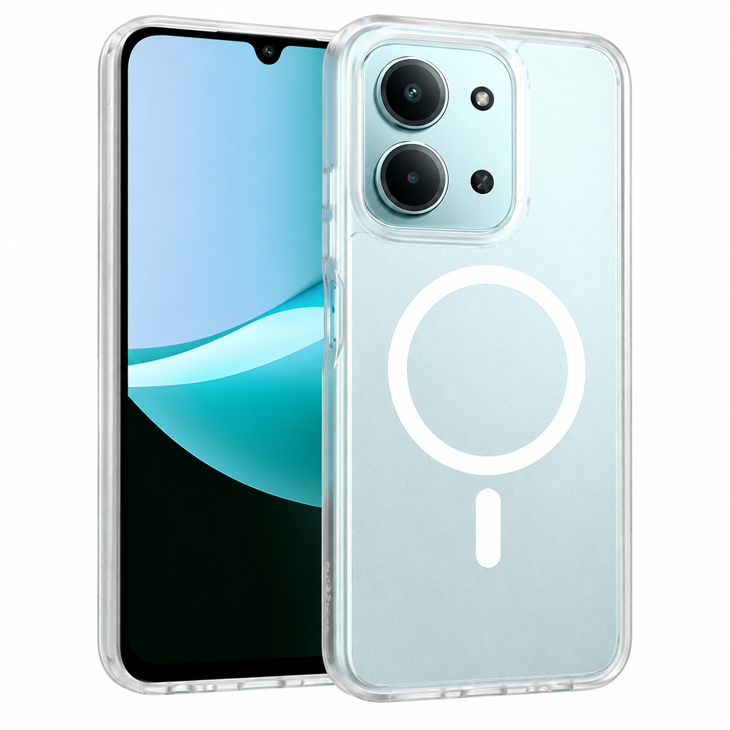 Translucent Matte Magnetic Phone Case with Anti-Fingerprint Drop Protection for Redmi 14C, Note 14 Pro & Xiaomi 15 Series