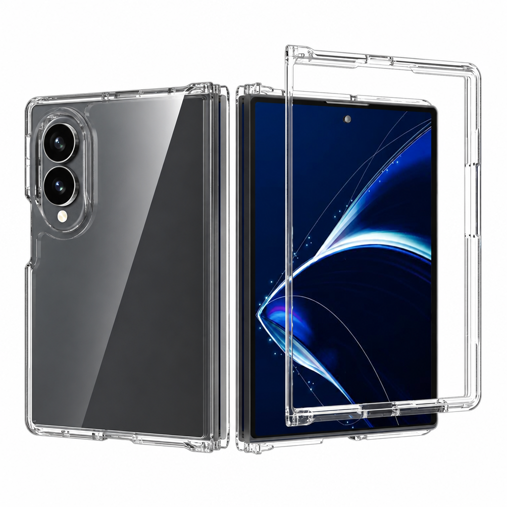 Clear Transparent Phone Case Compatible with Samsung Galaxy Z Fold, Slim TPU Anti-Drop Protective Folding Cover