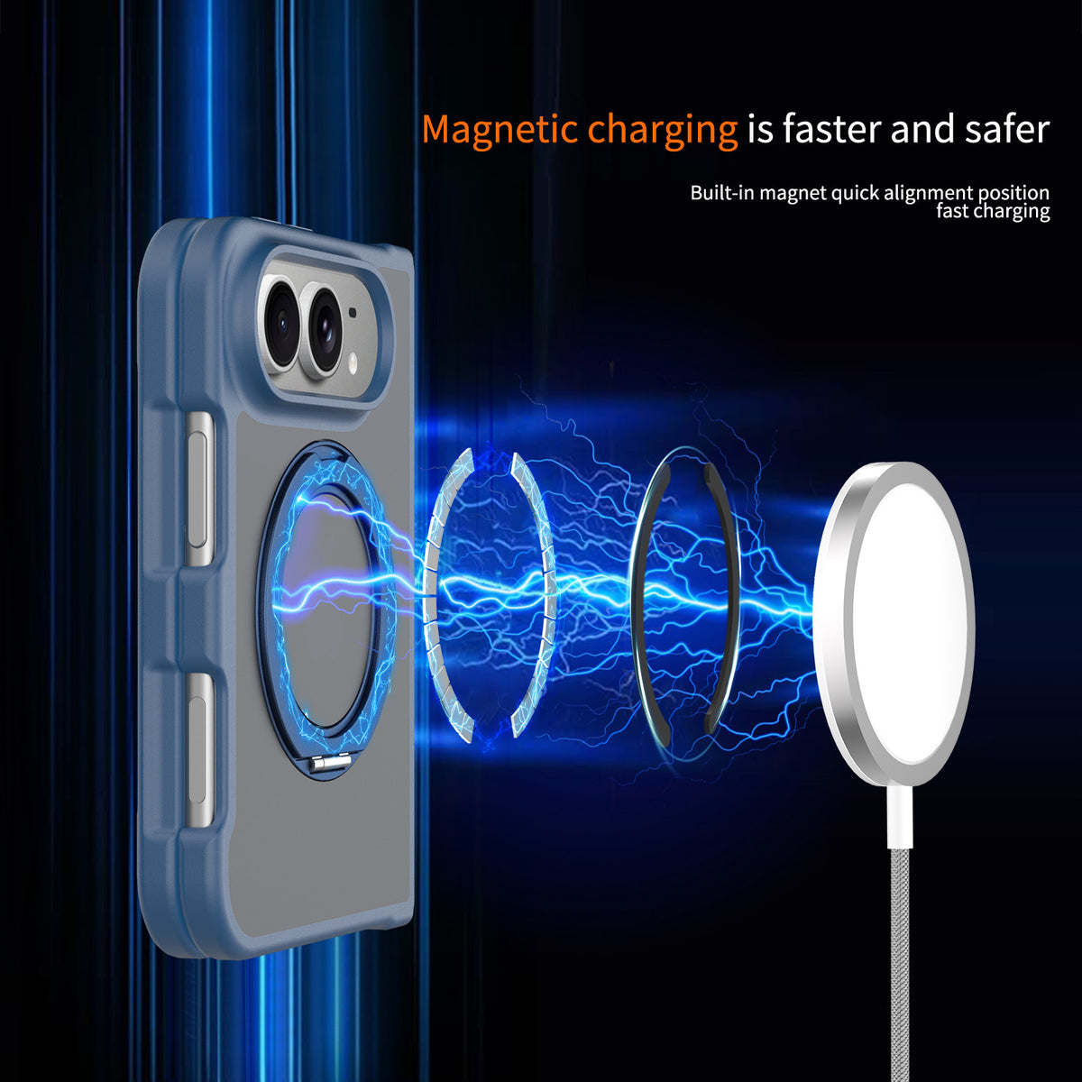 Magnetic Folding Phone Case for iPhone 18 Fold Duo, Skin-Feel TPU Protective Cover with Stand