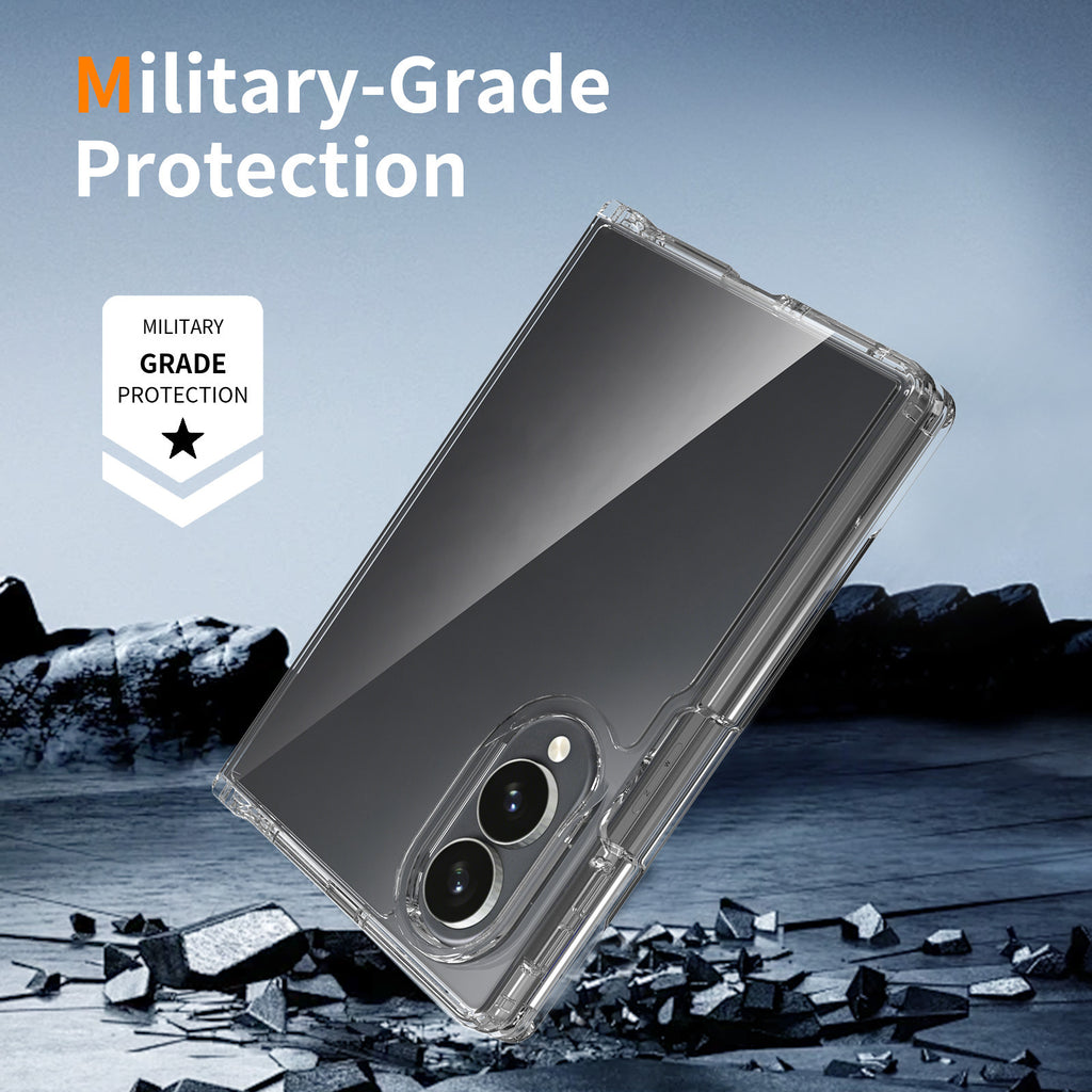 Clear Transparent Phone Case Compatible with Samsung Galaxy Z Fold, Slim TPU Anti-Drop Protective Folding Cover