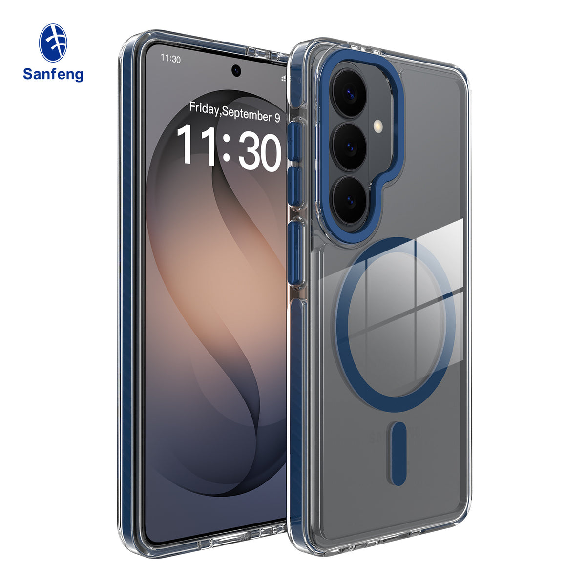 Magnetic Clear Phone Case for Samsung S26 FE / S25 Ultra, Dual Color Shockproof TPU Protective Back Cover