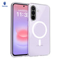 Clear Magnetic Case Compatible with Samsung Galaxy A Series, Shockproof TPU Protective Cover with Straight Edges and Lanyard Hole