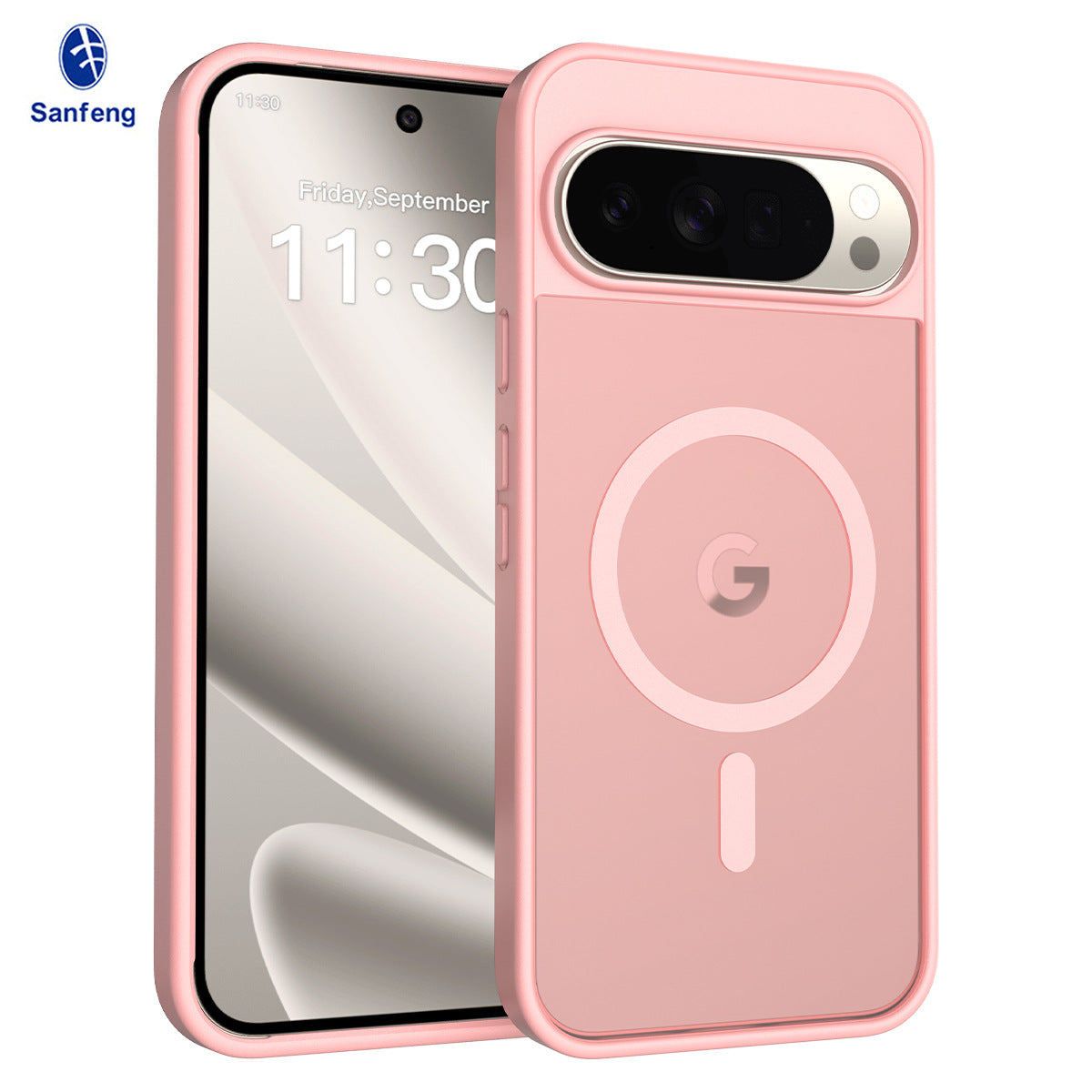 Magnetic Frosted Translucent Case Compatible with Google Pixel, Thickened Shockproof TPU Anti-Fall Protective Cover