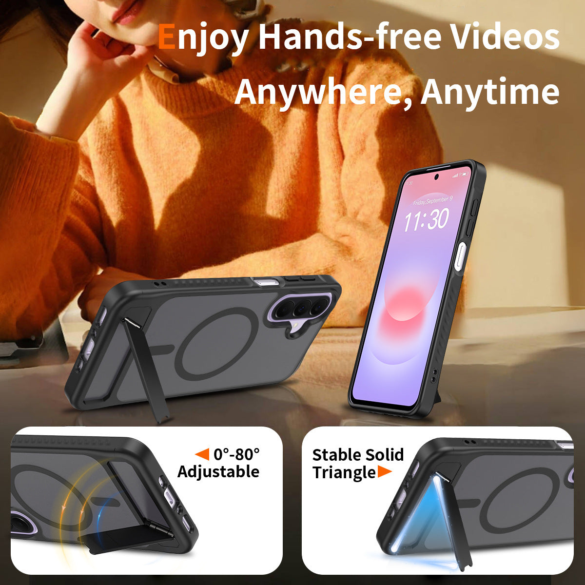 Magnetic Shockproof Phone Case with Invisible Kickstand for Samsung Galaxy - Anti-Fall High-Quality TPU Protective Cover