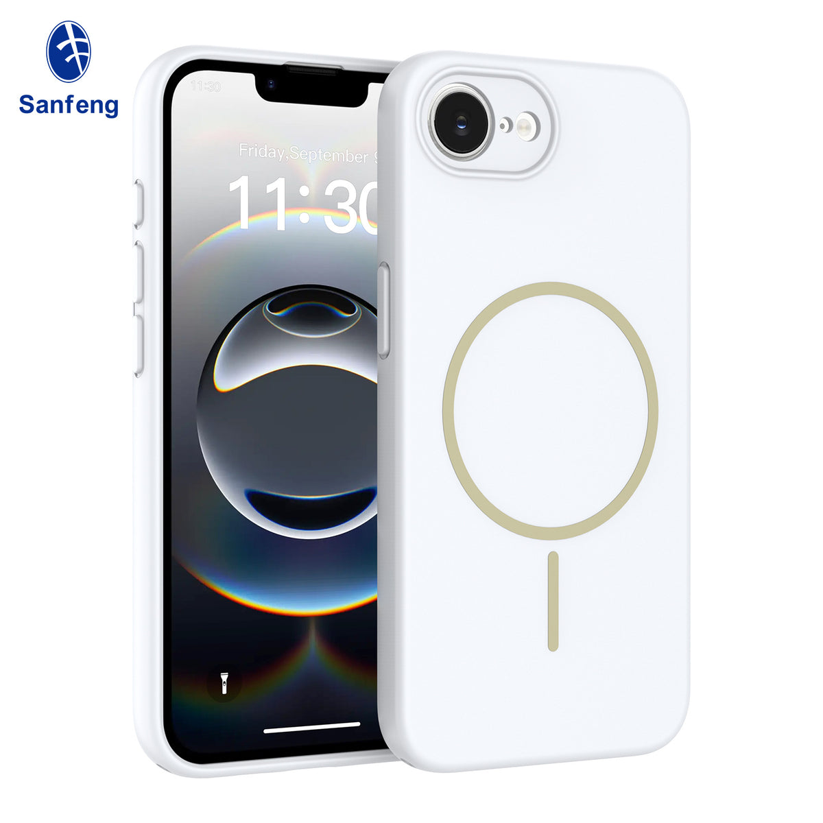 Magnetic Matte Silicone Phone Case with Lanyard Hole, Full-Cover Shockproof Protective Cover Compatible with iPhone 16 / 17 Series