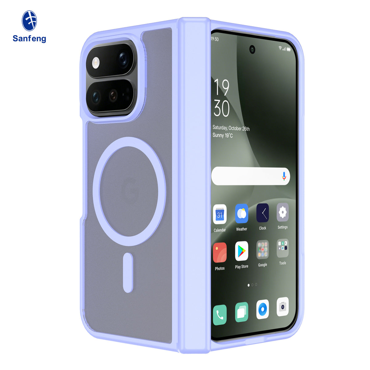 Magnetic Protective Case for Google Pixel Foldable Phone, Anti-Fall Shockproof TPU Cover