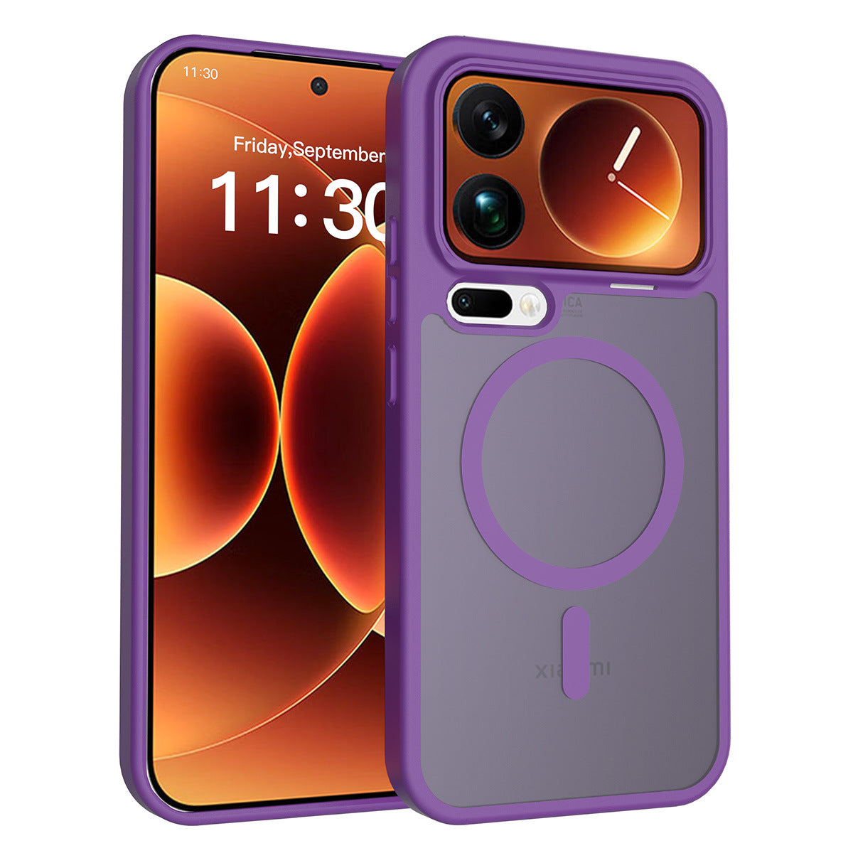 Magnetic Semi-Transparent Skin-Feel Phone Case for Xiaomi - Anti-Fall TPU Protective Cover, Brown
