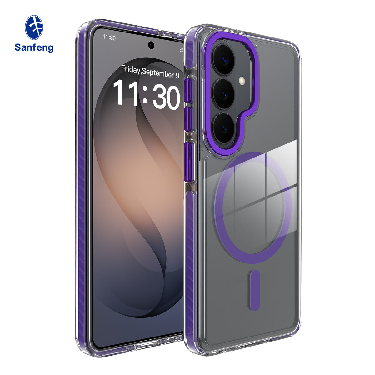 Magnetic Clear Phone Case for Samsung S26 FE / S25 Ultra, Dual Color Shockproof TPU Protective Back Cover