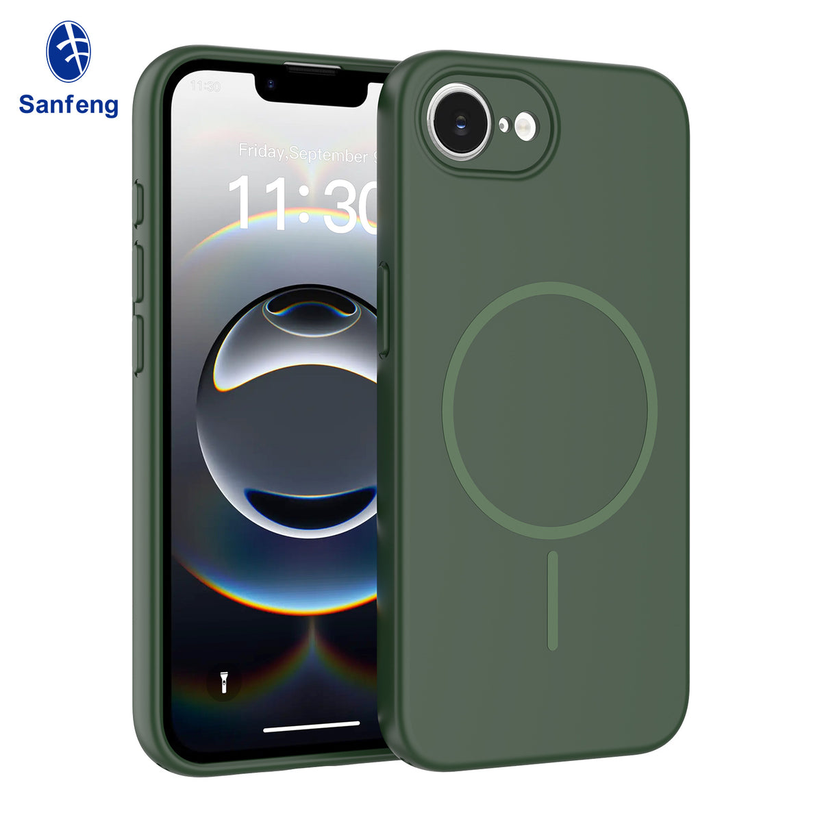 Magnetic Matte Silicone Phone Case with Lanyard Hole, Full-Cover Shockproof Protective Cover Compatible with iPhone 16 / 17 Series