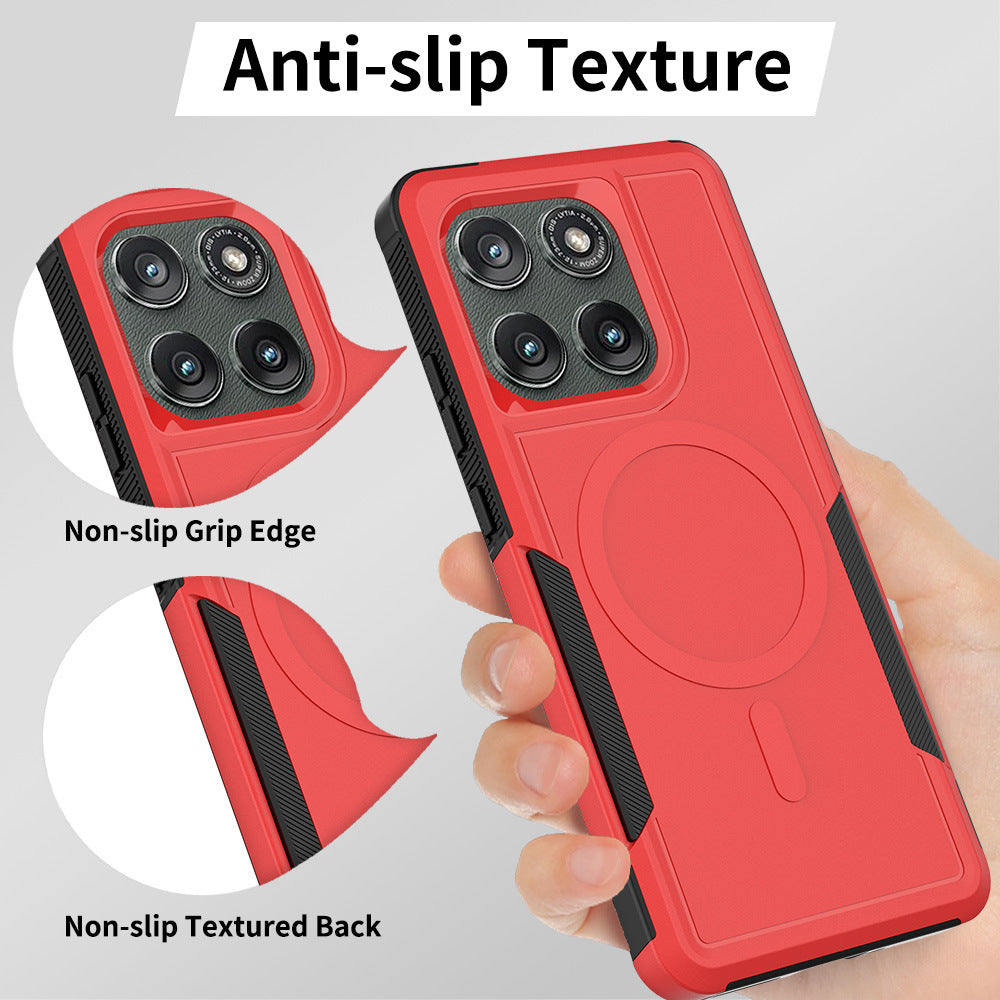 Sanfeng Magnetic 2-in-1 Anti-Drop Phone Case for Motorola Moto 2025 Edge 50 Pro Ultra G Play Power TPU+PC Protective Cover