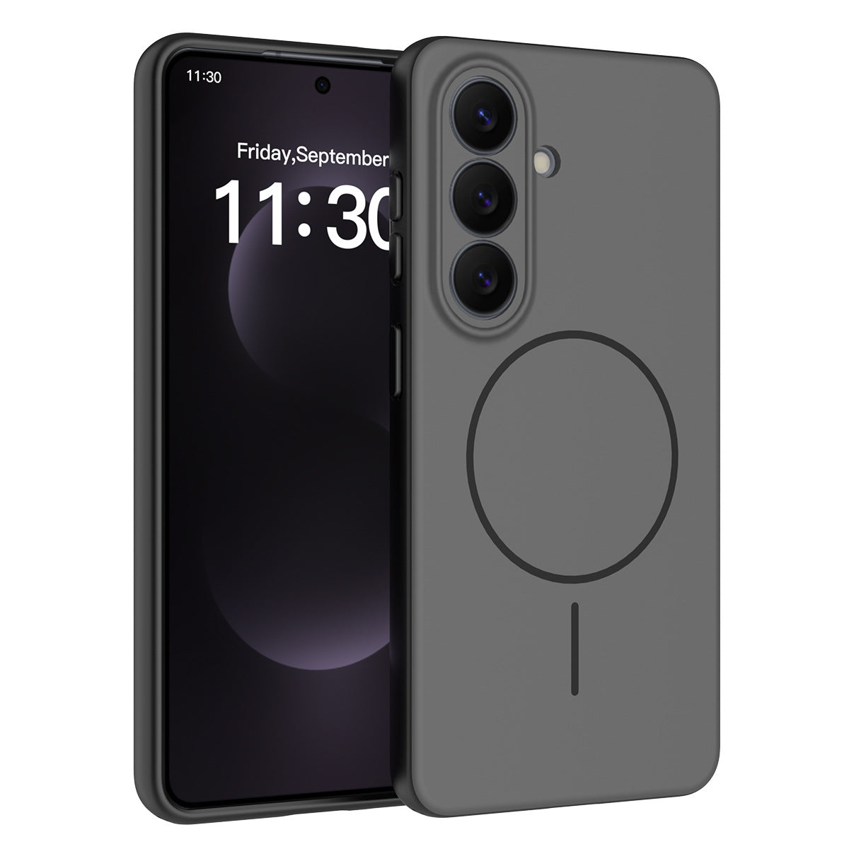 Matte Magnetic Phone Case Compatible with Samsung Galaxy S26 / S26 Plus / S25, TPU Protective Cover with Lanyard Hole & Anti-Fingerprint Finish - Light Brown