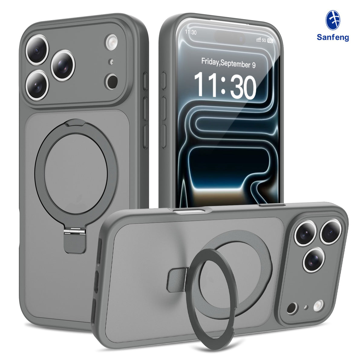 Magnetic Kickstand Phone Case Compatible with iPhone 17 Series, Shockproof TPU Protective Cover with Fine-Hole Camera Protection