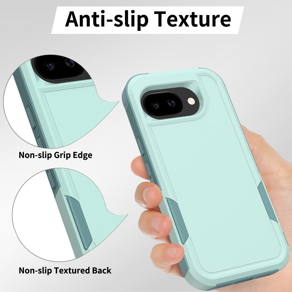 Heavy-Duty 2-in-1 Solid Color Protective Phone Case for Google Pixel 10A / Pixel 9 Pro XL, Anti-Fingerprint TPU Cover - Black