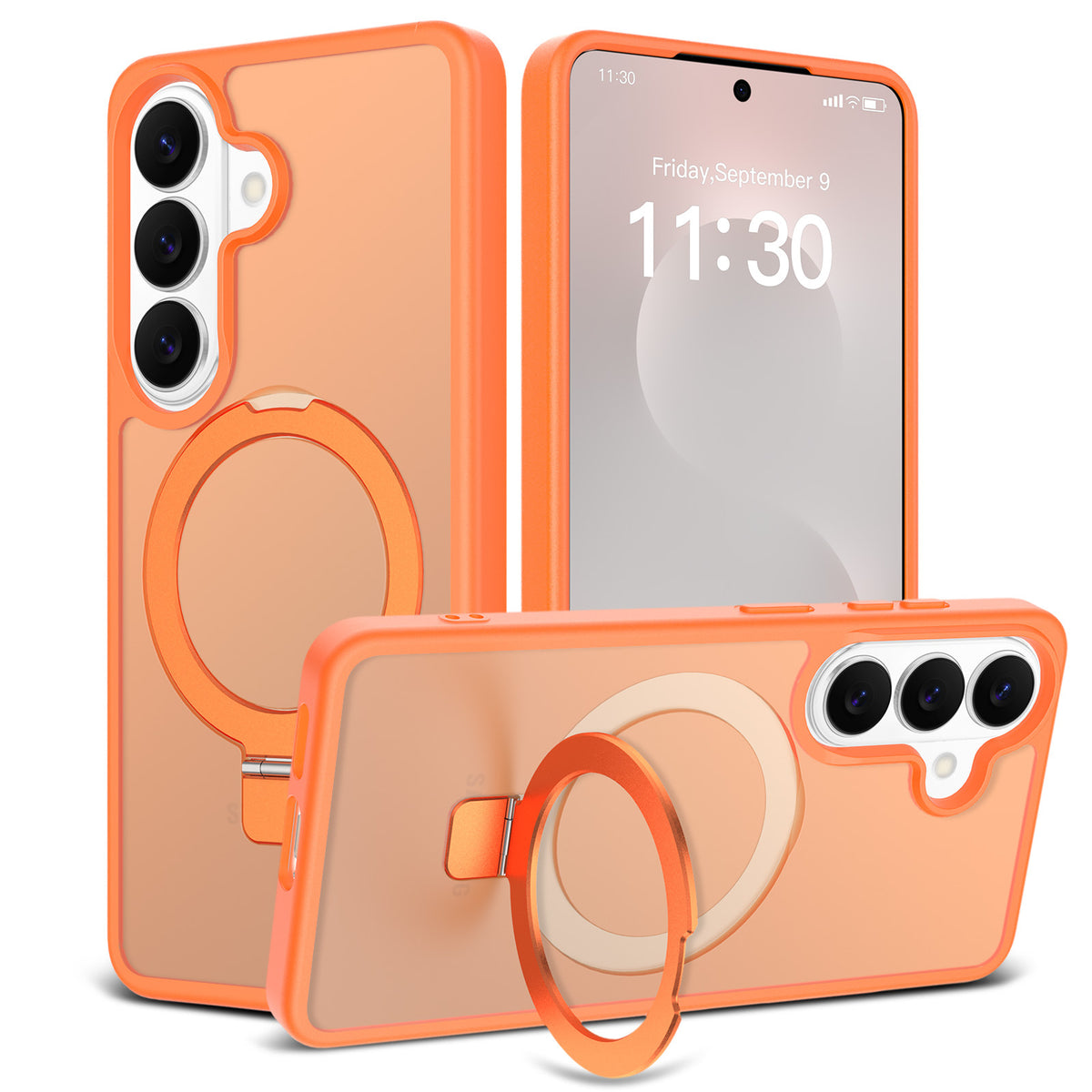 Magnetic Stand Phone Case for Samsung Galaxy S25 S26 Ultra Plus, Matte TPU Shockproof Cover with Built-in Kickstand