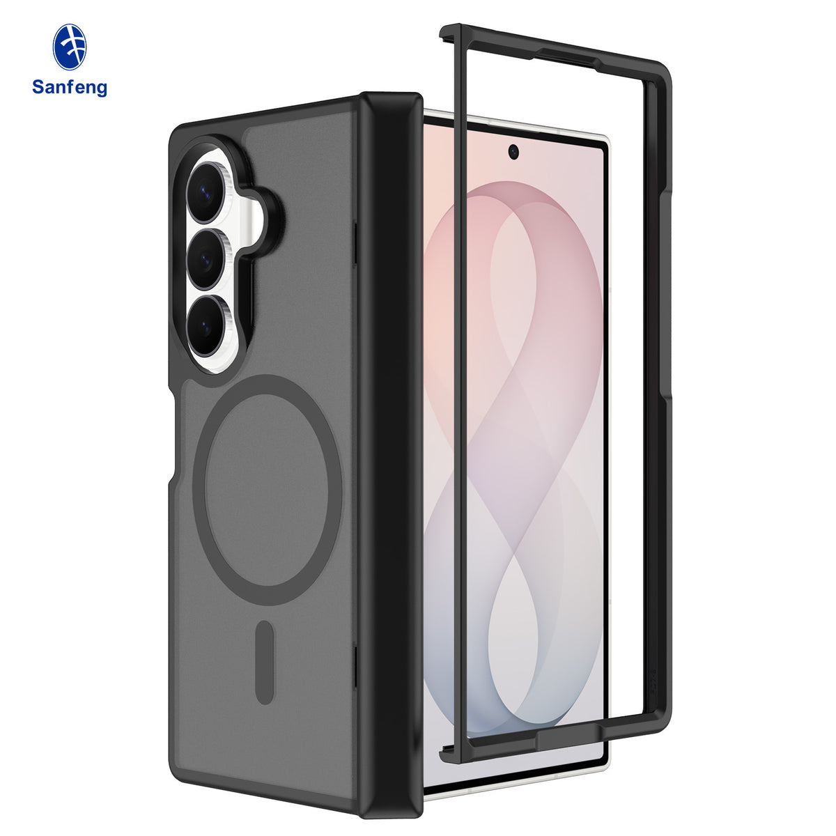 Magnetic Matte Case for Samsung Galaxy Z Fold 8 Ultra, Translucent TPU Shockproof Protective Cover with Spring Hinge