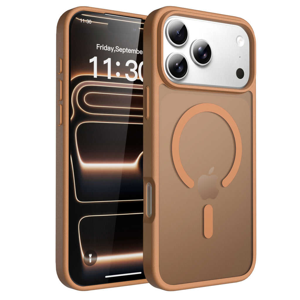 Magnetic Skin-Feel Protective Phone Case in Cherry Red - Shockproof TPU Anti-Fall Cover Compatible with iPhone 16, 17, and 18 Series