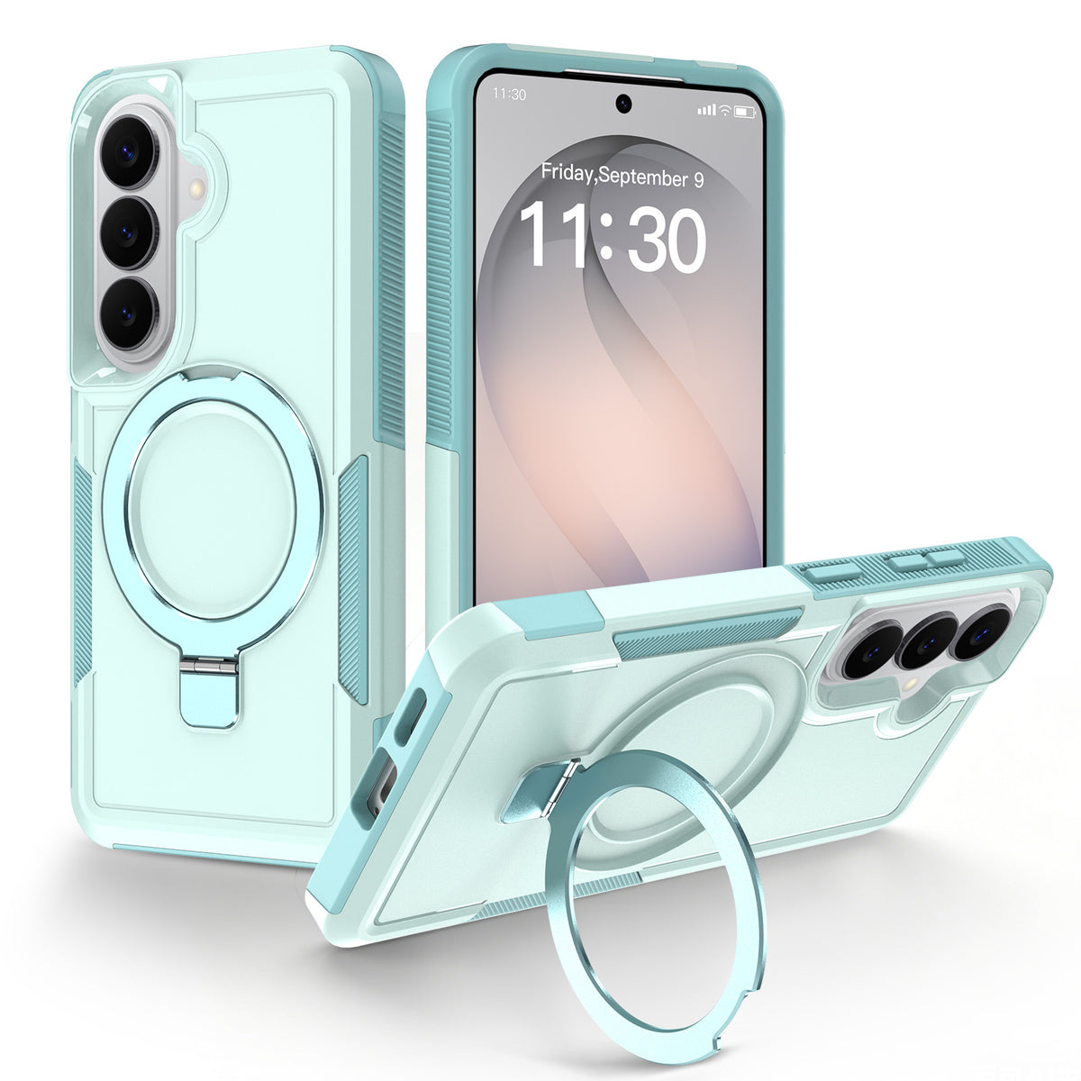 Magnetic Phone Case with Invisible Rotating Stand for Samsung Galaxy S25 S24 S23 Ultra Plus, Frosted TPU Anti-Fall Matte Protective Cover