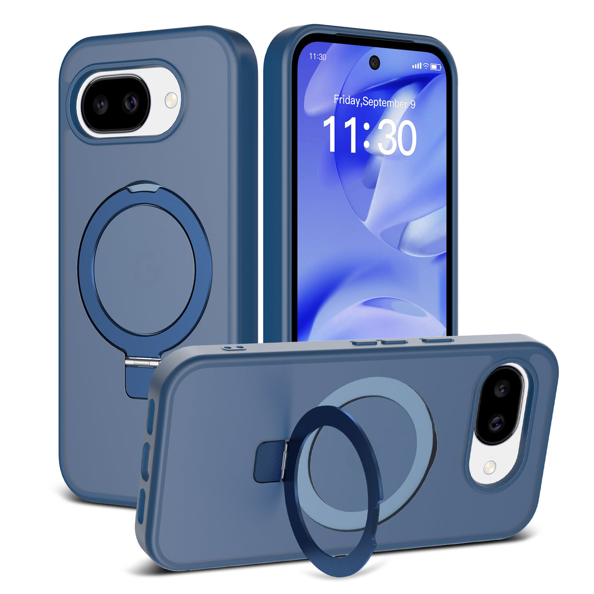 Magnetic Phone Case with Invisible Kickstand Compatible with Google Pixel, Anti-Fall All-Inclusive TPU+PC Protective Cover