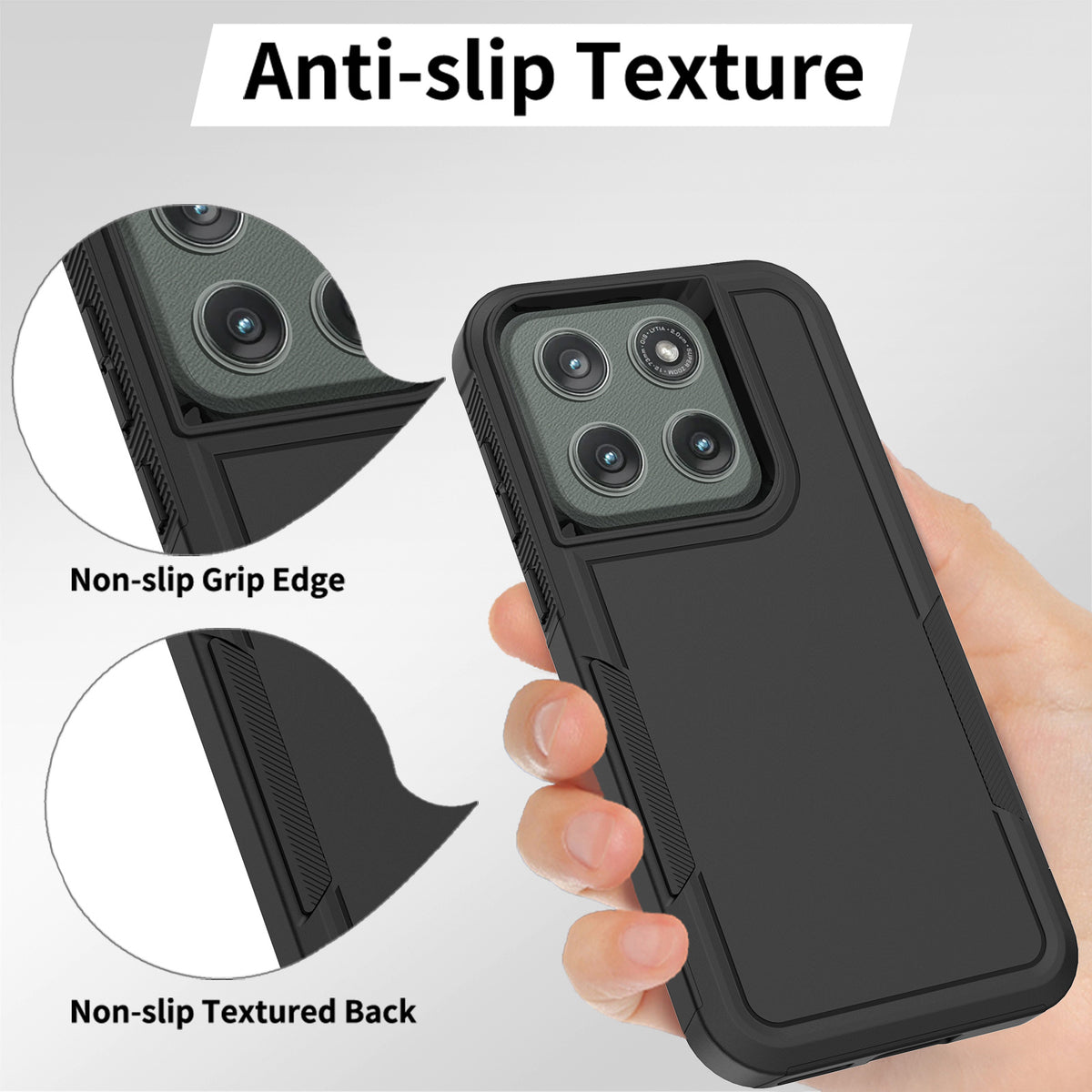 Magnetic Skin-Feel Protective Phone Case for Motorola Moto Edge and Moto G Series, TPU+PC Anti-Fall Shockproof Cover