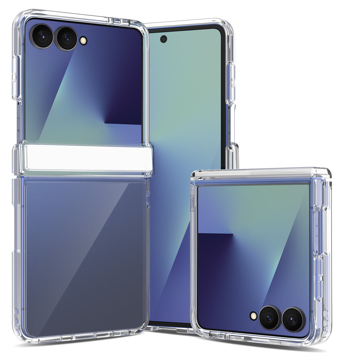 Transparent Foldable Phone Case for Samsung Galaxy Z Flip Series, Clear Anti-Drop TPU Two-in-One Protective Cover