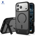 Sanfeng Magnetic Silicone Protective Case with Built-In Invisible Stand, Frosted Anti-Fingerprint Anti-Drop Phone Cover