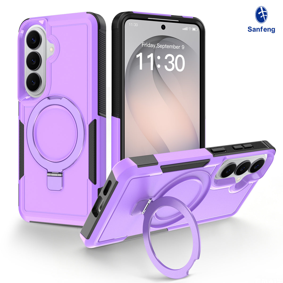 Magnetic Phone Case with Invisible Rotating Stand for Samsung Galaxy S25 S24 S23 Ultra Plus, Frosted TPU Anti-Fall Matte Protective Cover