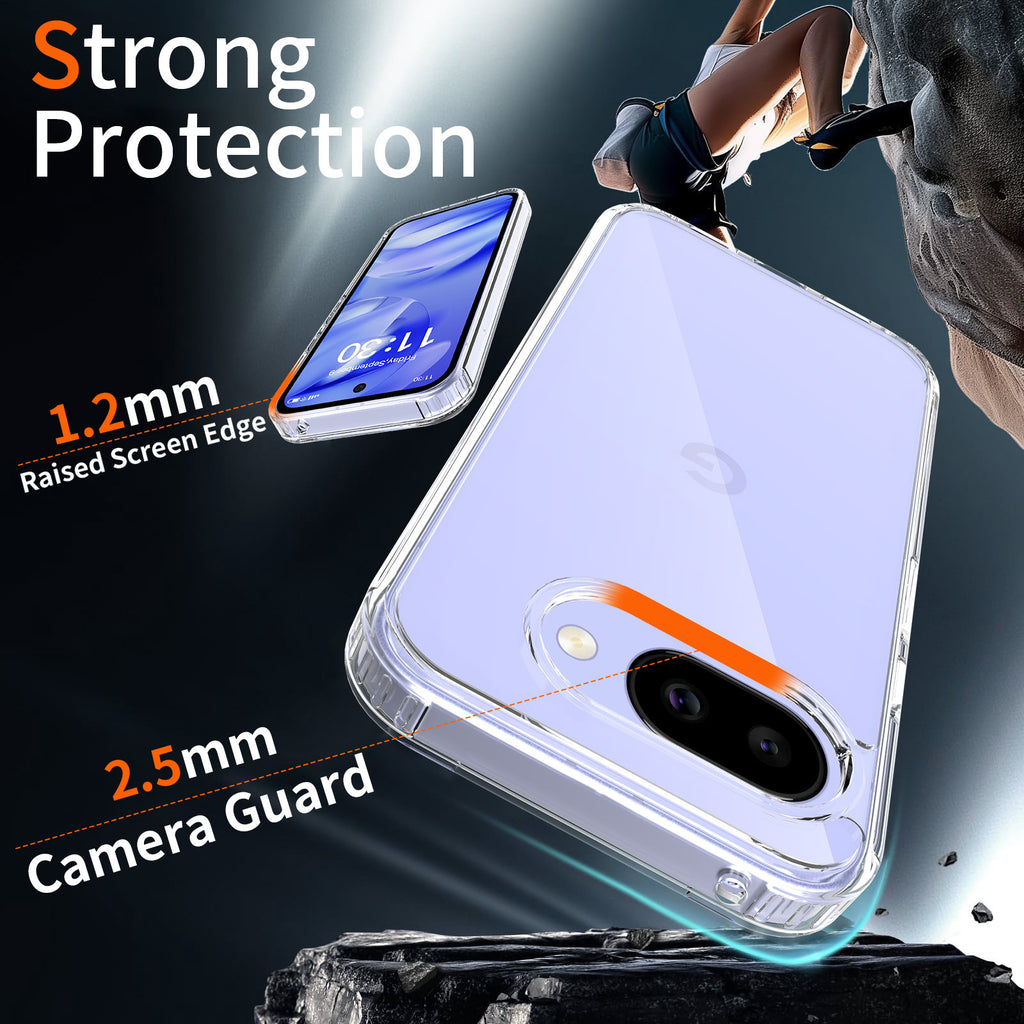 Magnetic Clear Case for Google Pixel 9 & 10 Pro / Pro XL - 2.0 Thickened Shockproof TPU+PC Hybrid Protective Cover