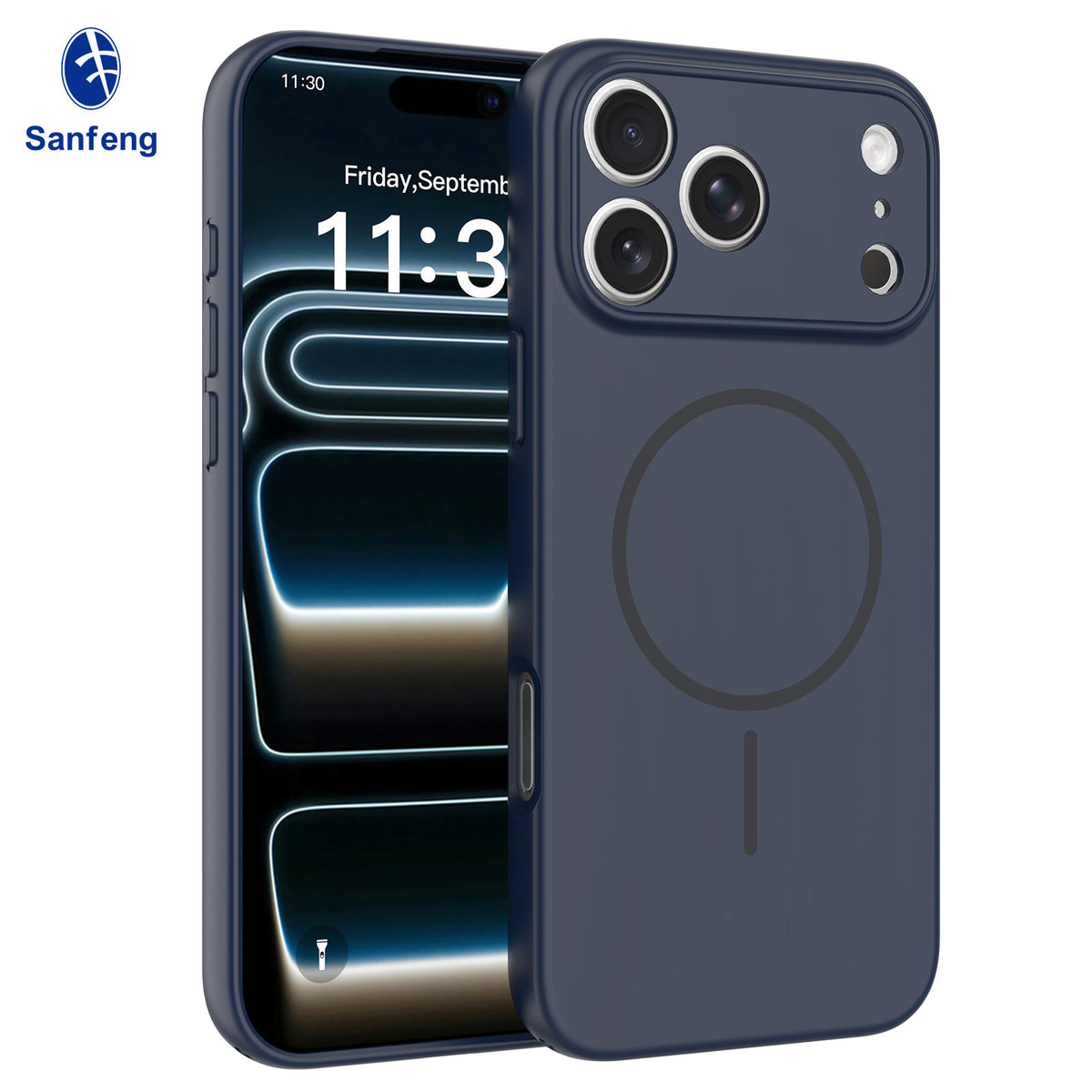 Magnetic Matte Silicone Phone Case with Lanyard Hole for iPhone 17 16 15 Pro Max Anti-Fall Protective Cover