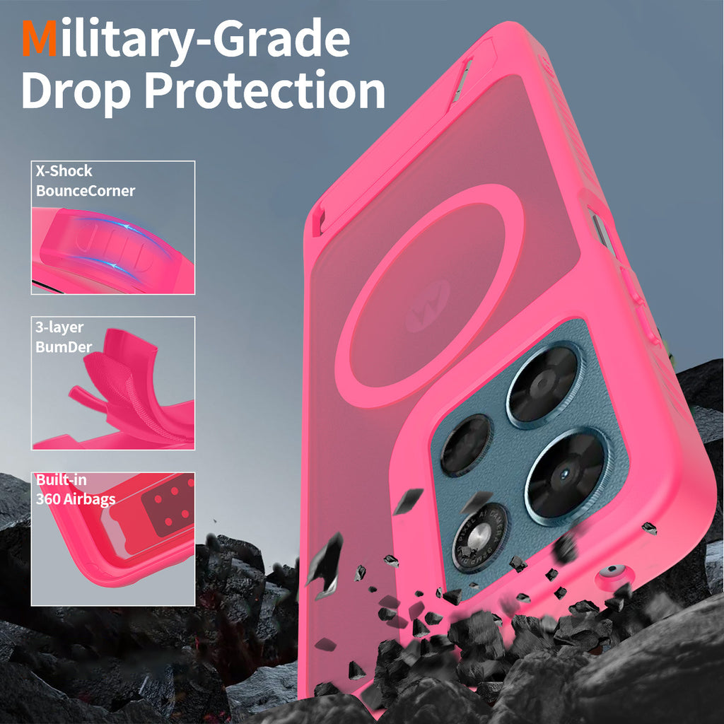 2-in-1 Magnetic Stand Phone Case for Motorola Moto Edge 50 Pro/Ultra G Play Power 2025 Anti-Drop Shockproof TPU Cover