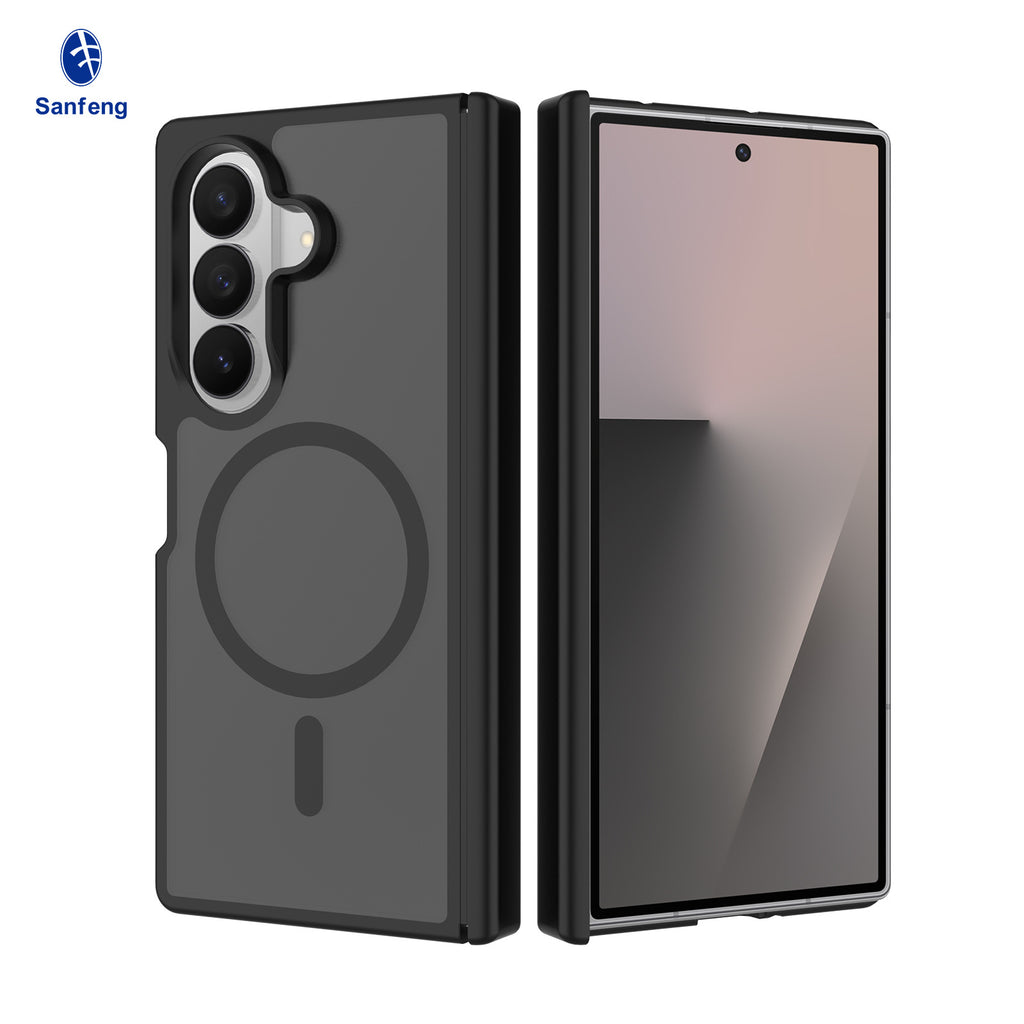 Magnetic Matte Phone Case for Samsung Galaxy Z Fold 8 / Z Fold 7, TPU Shockproof Protective Foldable Cover with Hinge Protection