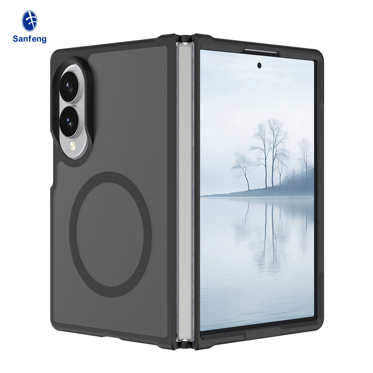 Sanfeng Magnetic Skin-Feel TPU Protective Phone Case for Samsung Z Fold Series - Slim Anti-Drop Foldable Cover
