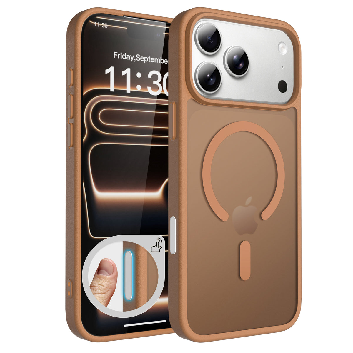 Sanfeng Magnetic Translucent Matte Anti-Fall TPU Phone Case Compatible with Apple iPhone