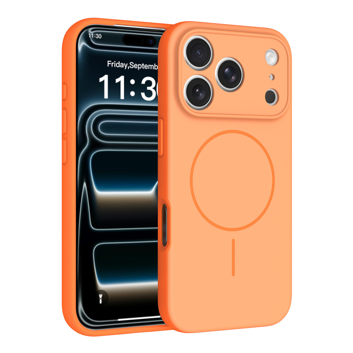 Magnetic Skin-Feel Protective Phone Case for iPhone 17 16 15 Pro Max, Anti-Fall TPU Two-in-One Cover with Lanyard Design