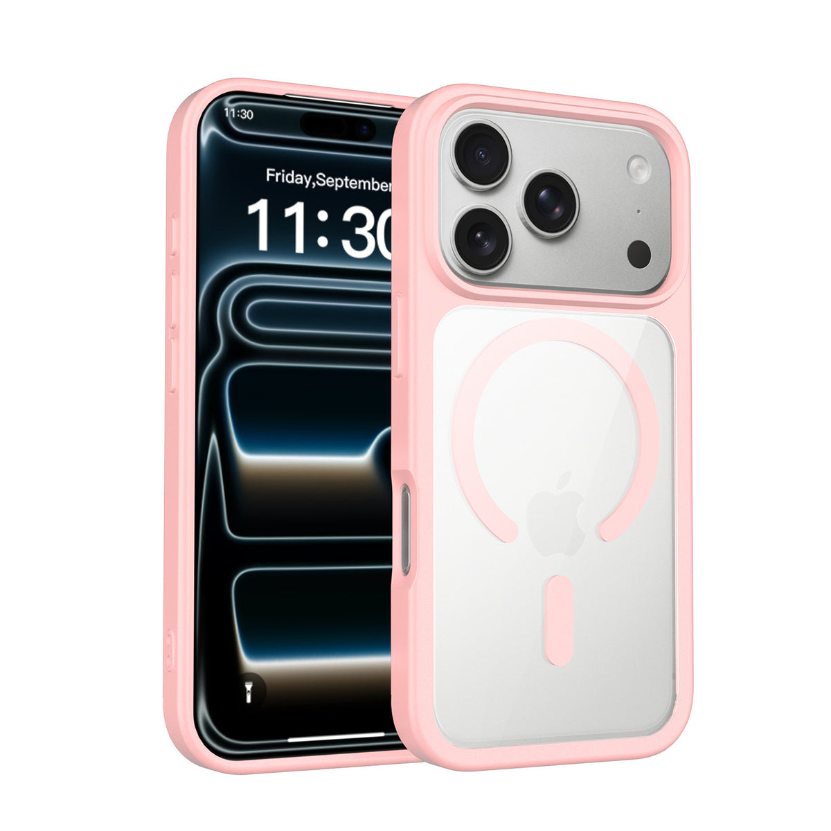 Magnetic Frosted Translucent Phone Case Compatible with iPhone 17 Air, Slim Anti-Fingerprint TPU Protective Cover (Black + Transparent)