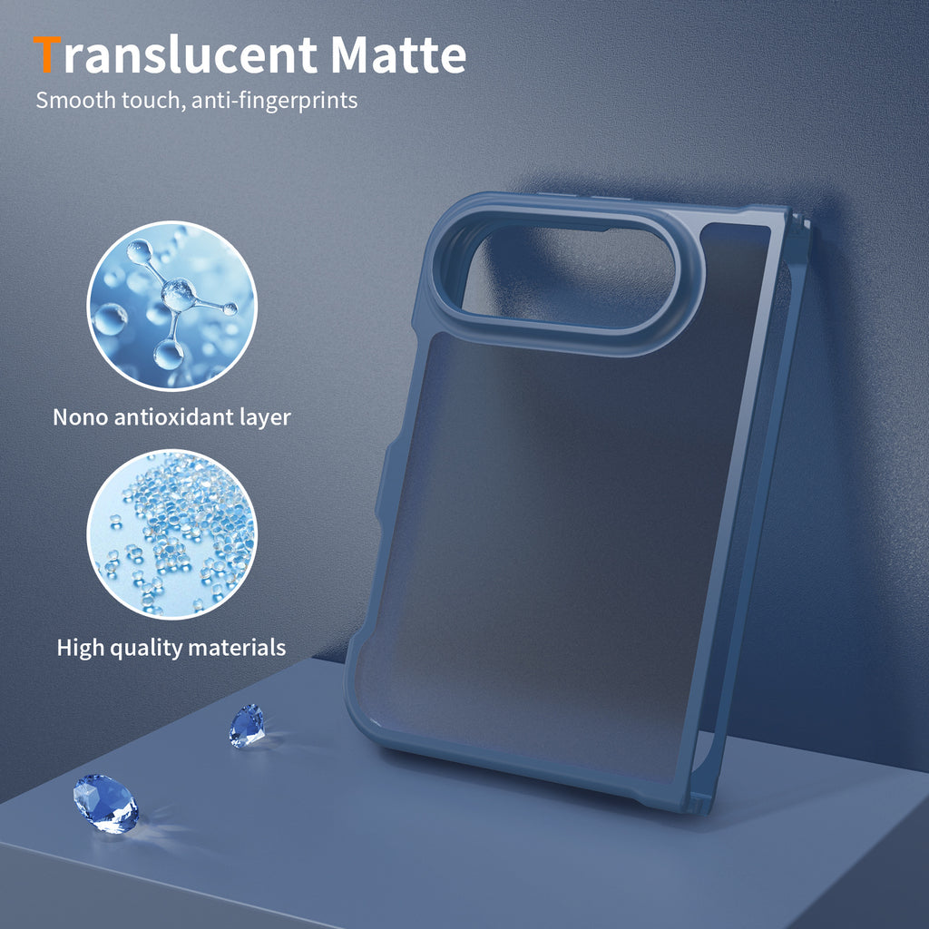 Sanfeng Matte Skin-Feel TPU Protective Case for iPhone, Semi-Transparent Anti-Fall Phone Cover