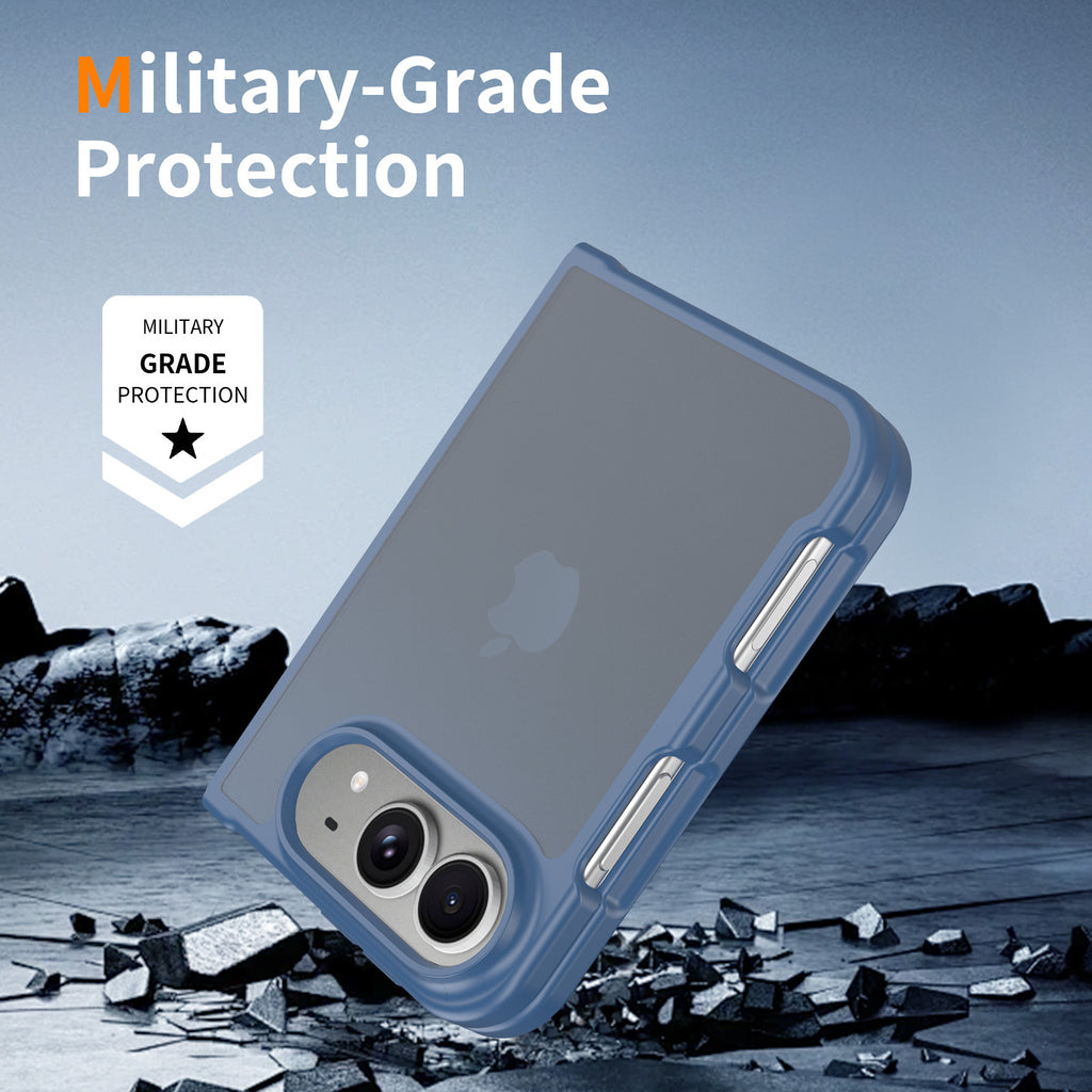 Sanfeng Matte Skin-Feel TPU Protective Case for iPhone, Semi-Transparent Anti-Fall Phone Cover