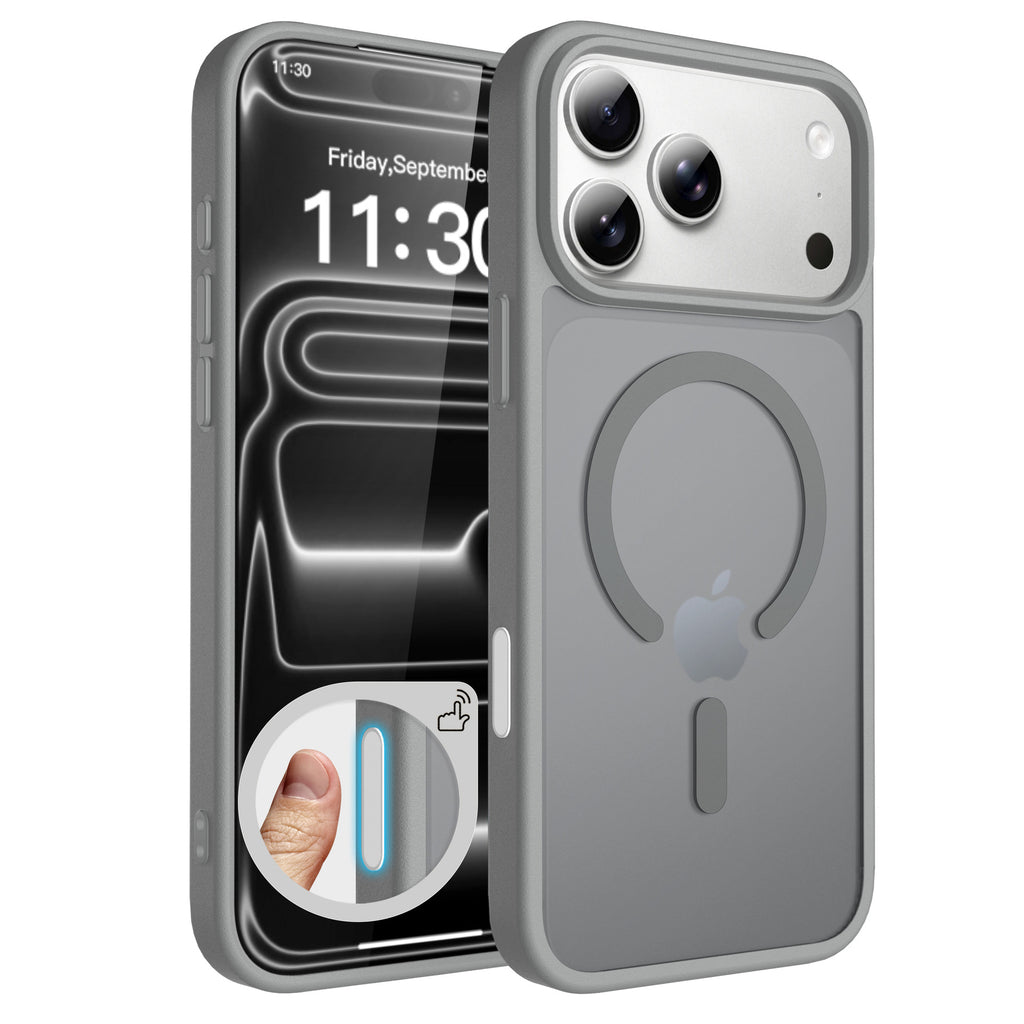 Sanfeng Magnetic Translucent Matte Anti-Fall TPU Phone Case Compatible with Apple iPhone