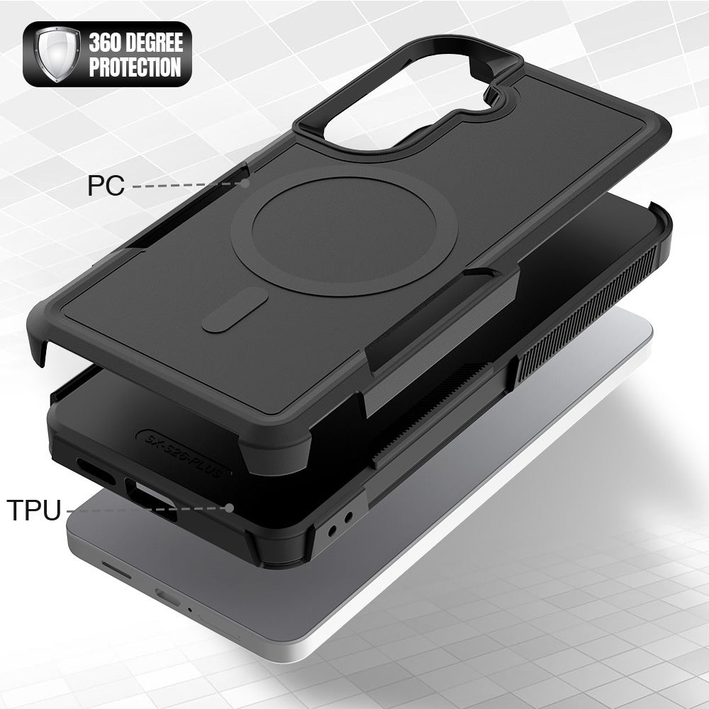 Magnetic All-Inclusive Phone Case for Samsung Galaxy S24 Ultra, 2-in-1 Hybrid TPU Shockproof Armor Cover
