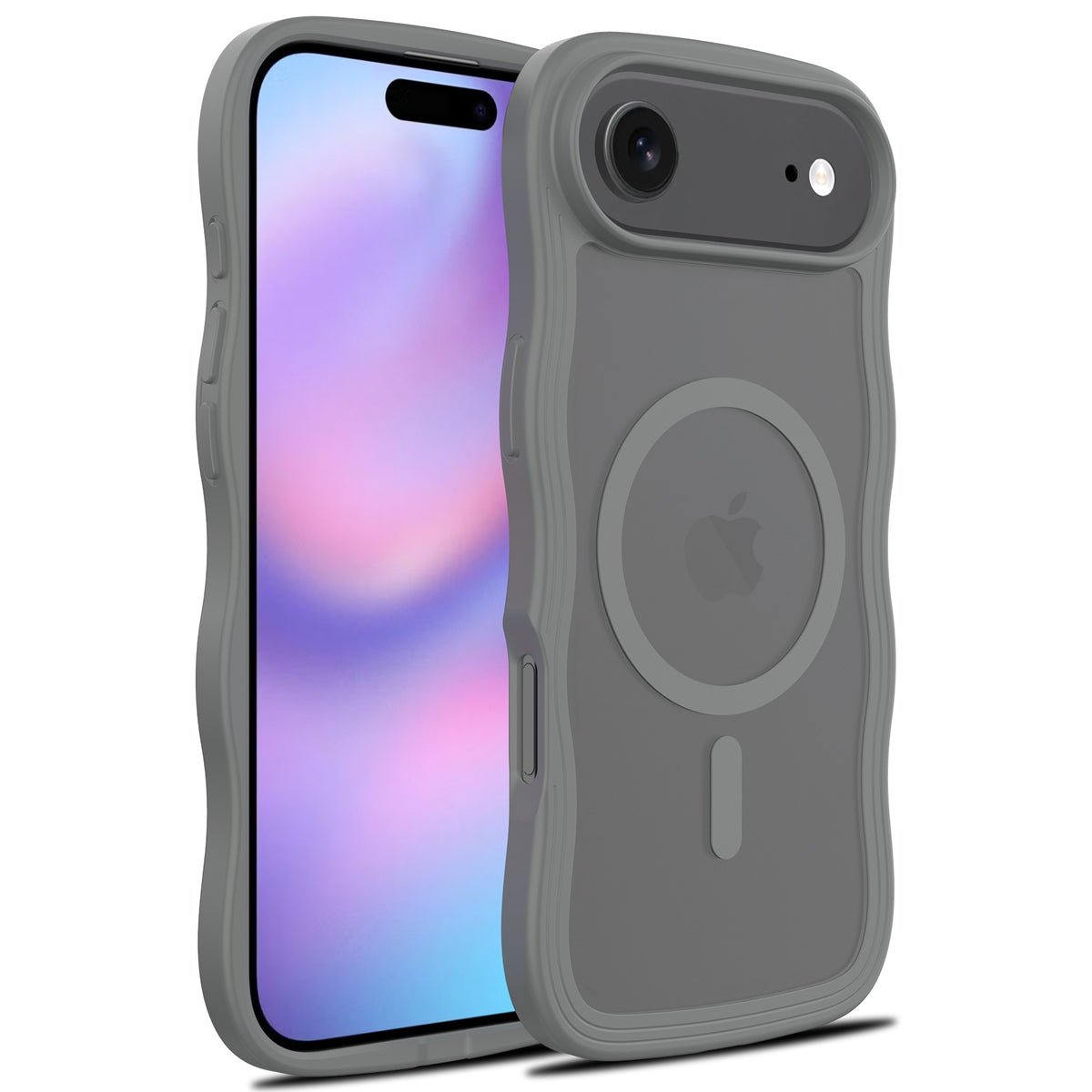 Magnetic Wave Pattern Phone Case Compatible with iPhone, Skin-Feel Anti-Drop TPU Protective Cover