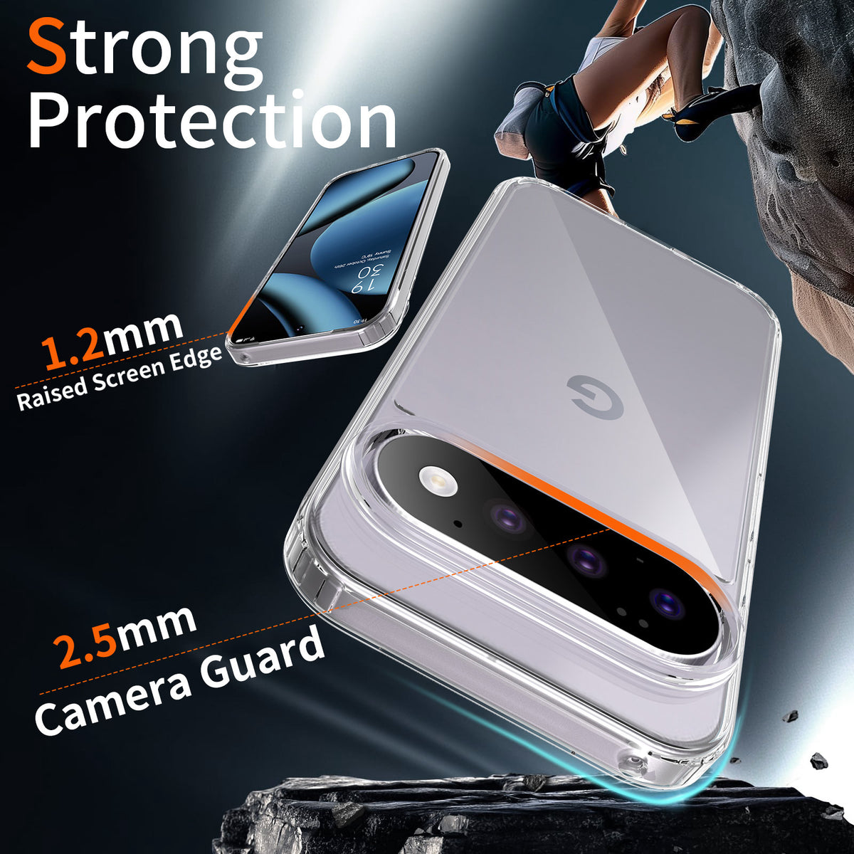 Clear Shockproof Silicone Case for Google Pixel - Thickened 2.0 Anti-Drop Magnetic Protective Cover