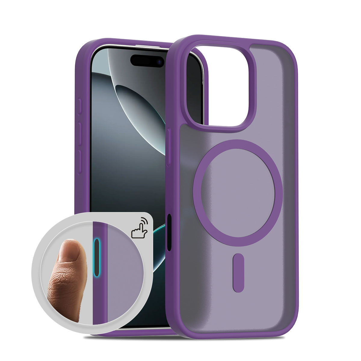 Matte Magnetic Phone Case for iPhone with Skin-Feel Finish and Responsive Two-in-One Buttons - Anti-Fingerprint TPU Protective Cover